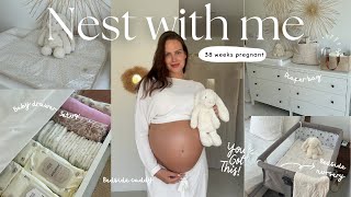 Nest with me at 38 weeks pregnant: new born preparation/bedside nursery setup