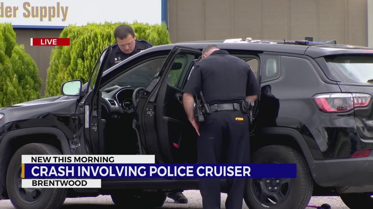 Crash involving police cruiser - YouTube