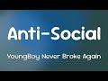 YoungBoy Never Broke Again - Anti-Social  [Lyrics] #Shorts