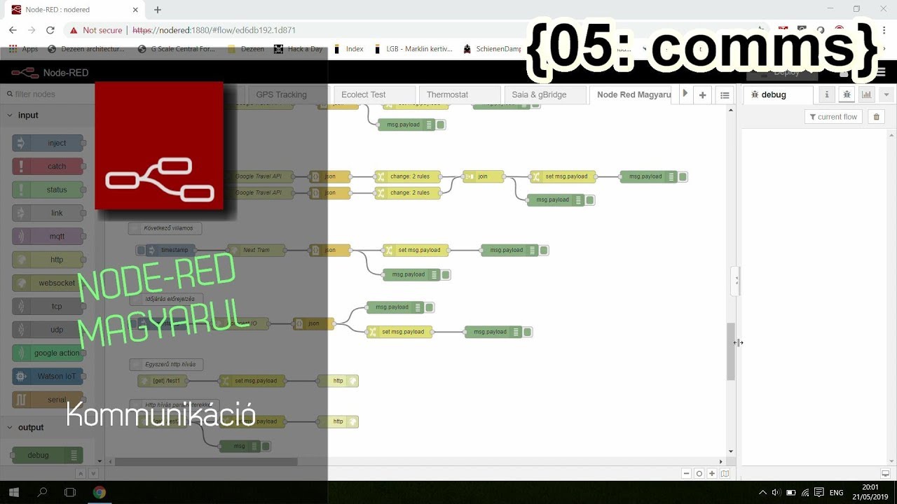 Node Red Magyarul - 05 Kommunikáció - YouTube