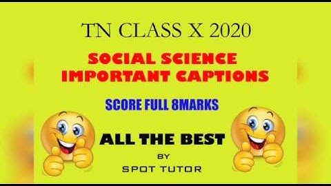 TN Class 10th Social Science | Important Caption Questions | Slow Learners | Score 80%