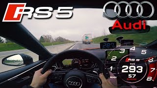 Audi Rs5 2.9 V6 Bi-Turbo Pushing On German Autobahn