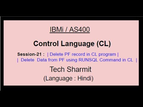 Delete record from pf using RUNSQL command in CL program  | delete file records using CL program