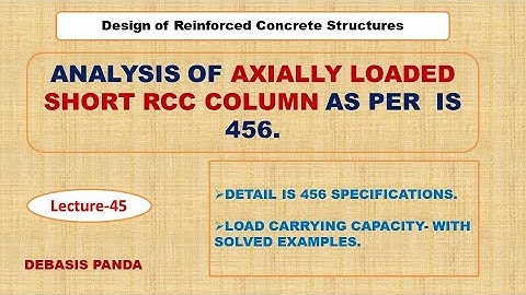AXIALLY LOADED SHORT RCC COLUMN | IS456 SPECIFICATIONS | LOAD-CARRYING CAPACITY| LEC 45 | RCC|
