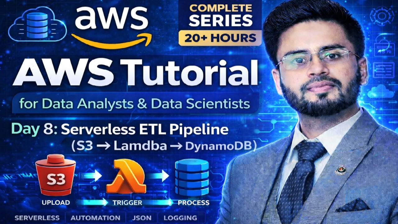 AWS Tutorial for Data Analysts | Day 8: Serverless ETL Pipeline (S3 → ...