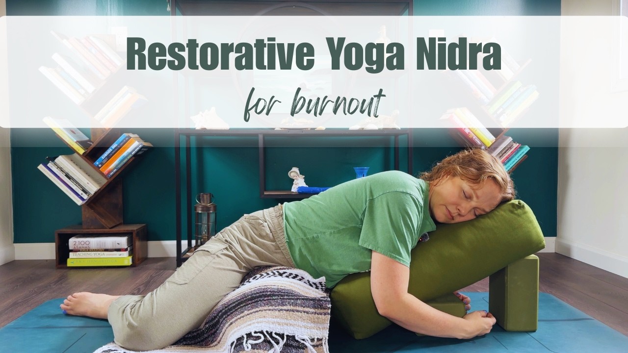 Restorative Yoga for Burnout + Yoga Nidra | Deep Rest for Nervous System Reset | Rainforest Sounds