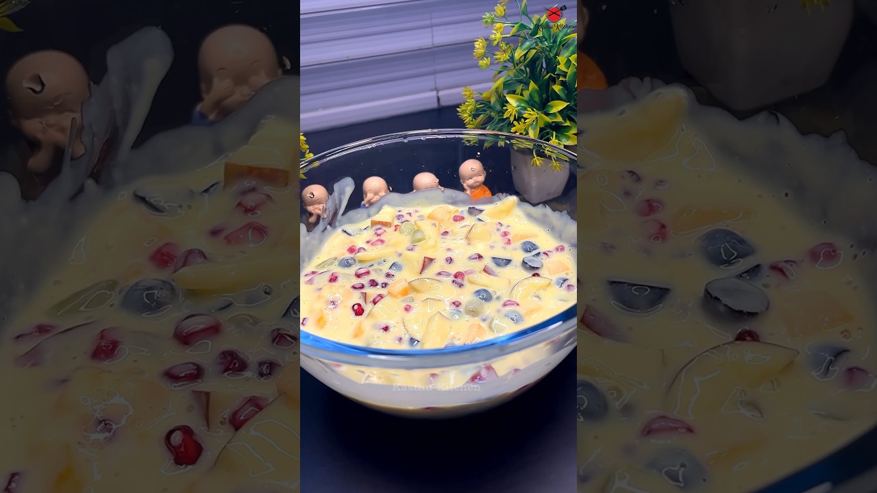 💥 இந்த ரெசிபியை மிஸ் பண்ணிராதிங்க 😋 | Fruit custard recipe in tamil @kasthukitchen2001 #shorts