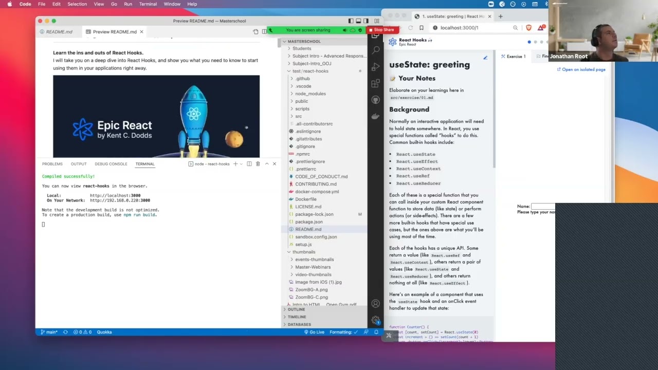 Intro to Epic React — Live Group Setup Session | Masterschool