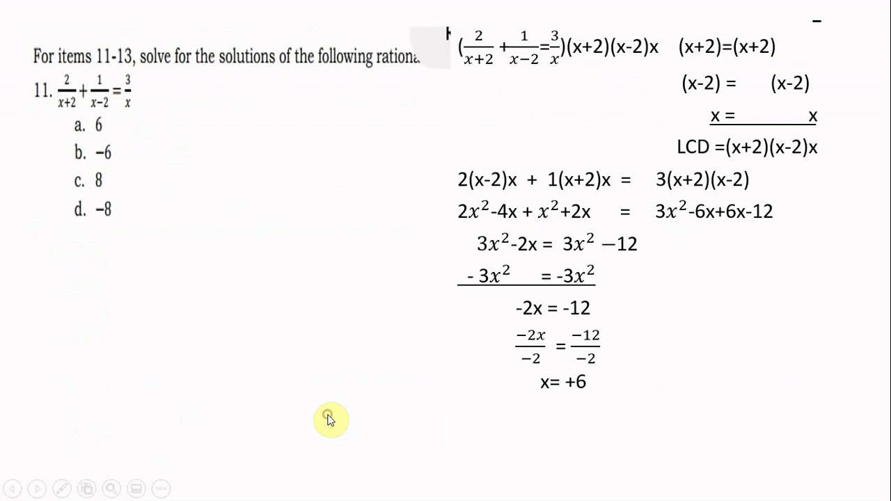 module 6 solving rational equations assignment