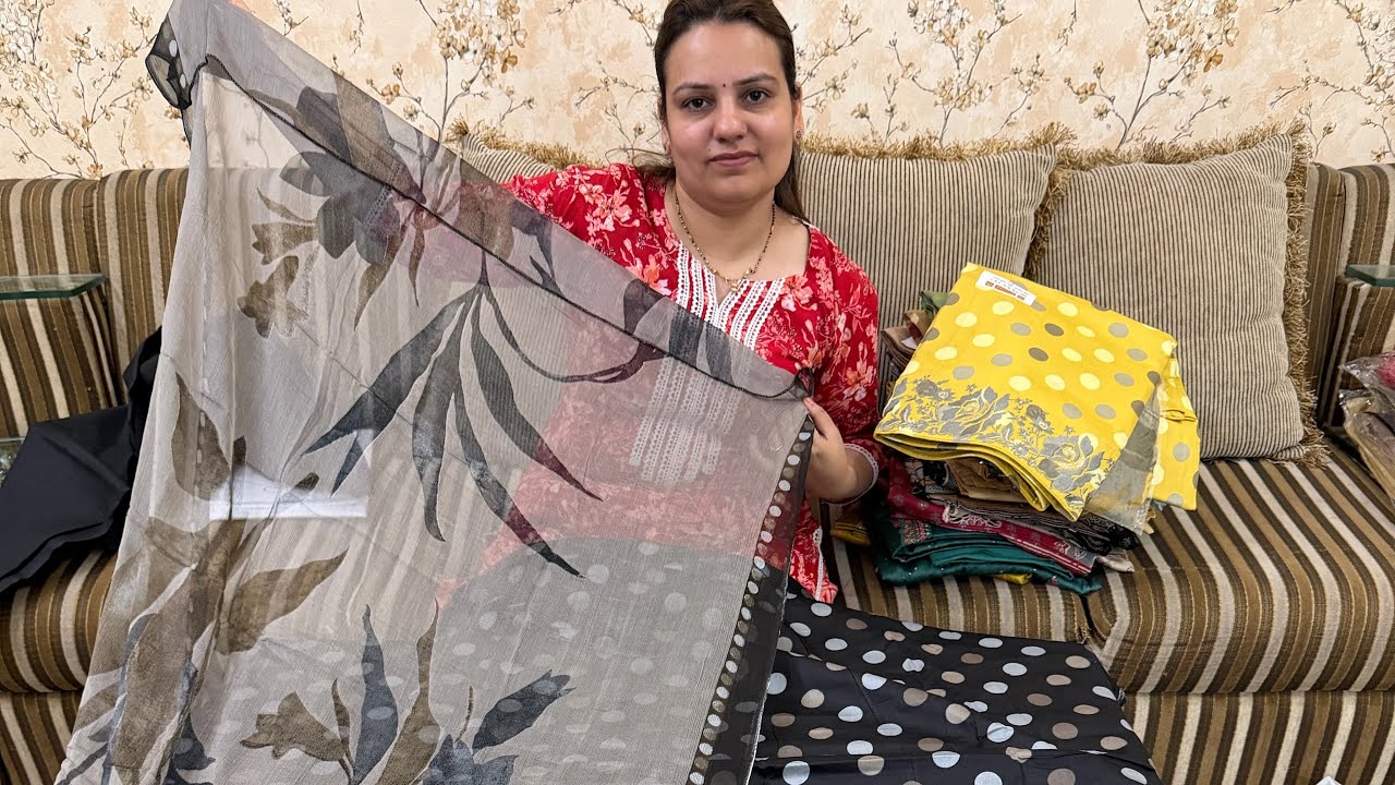 Polka dots वाले suit, mix cotton ladies collection 