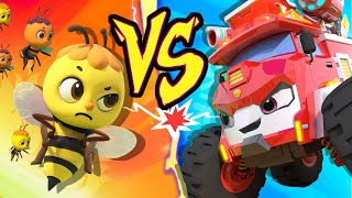 Fire Truck VS Bumblebee🐝| Buzz Buzz! | Monster Truck | Kids Songs | Kids Cartoon | BabyBus