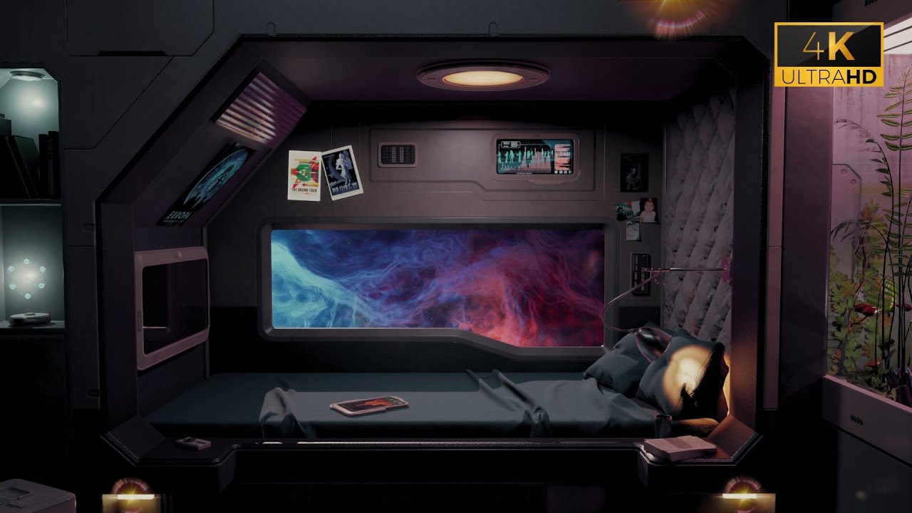 Sleep Among the Stars: 4K Spaceship Ambience #WhiteNoise - YouTube