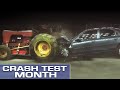 Crash test month hitting a tractor