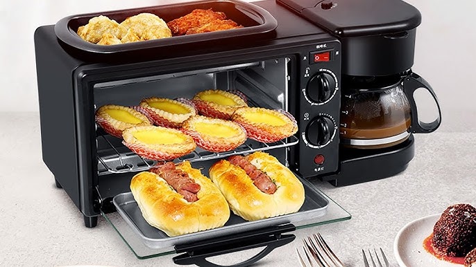 Nostalgia 3-in-1 Breakfast Station - Includes Coffee Maker, Non-Stick  Griddle, and 4-Slice Toaster Oven - Versatile Breakfast Maker with Timer -  Aqua