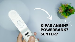 Kipas Angin Mini Portable Multifungsi 3 In 1, Bisa Jadi Powerbank Dan Senter