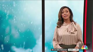 Quick clip of J C Monahan in a satin blouse and leather skirt