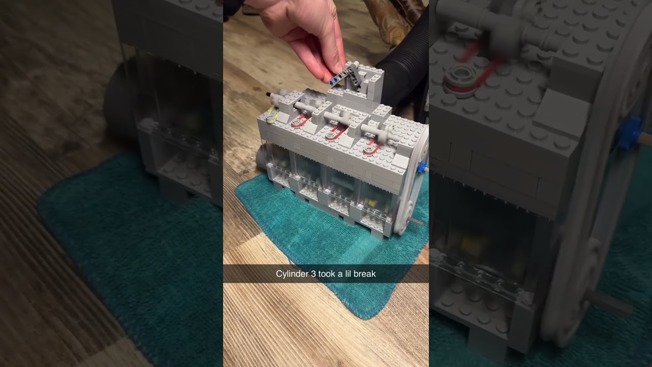 Lego engine loses a cylinder
