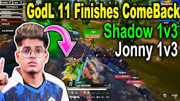 Jonathan 1v3 🔥 Shadow 1v3 🔥 GodL 11 finishes Domination 🥵 Skyesports | #jonathan #godlike #bgmi