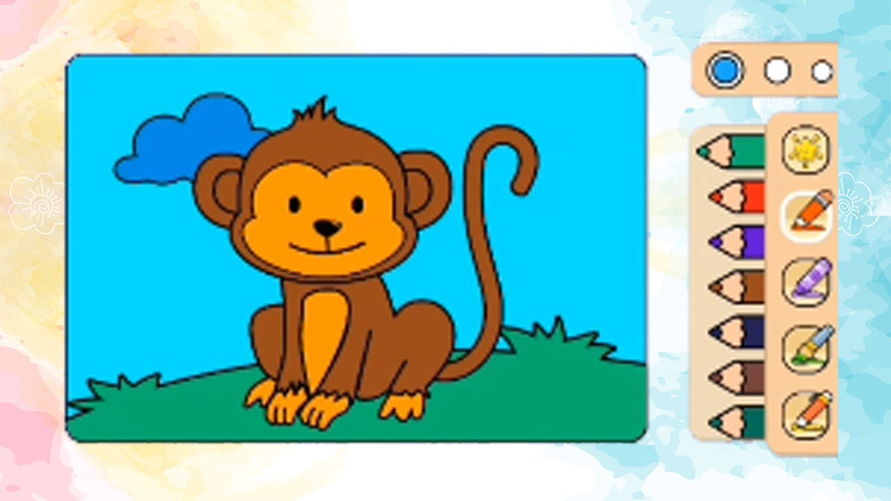 How to draw a monkey | How to colour Monkey | Monkey animation - YouTube