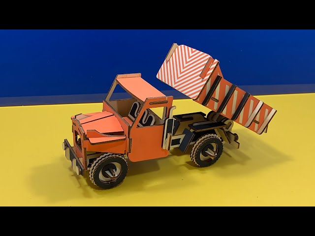 Puzzled 3D Puzzle Dump Truck Wood Craft Construction Model Kit