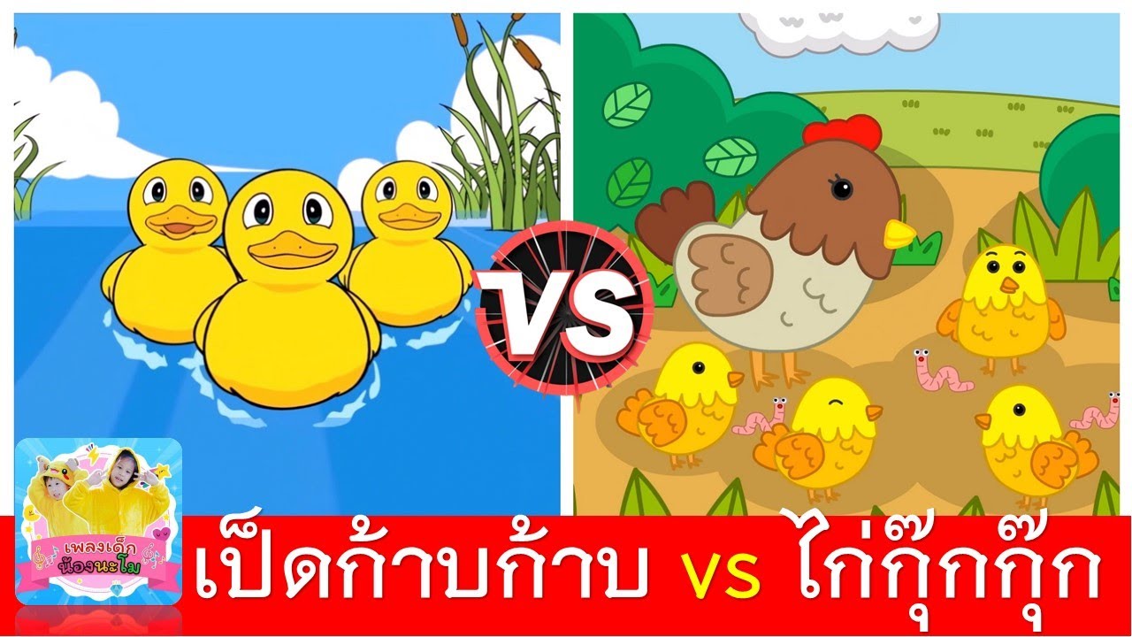 เป็ดก้าบก้าบ vs ไก่กุ๊กกุ๊ก |เป็ดอาบน้ำในคลอง | ไก่กุ๊กกุ๊กไก่ | เพลงเป็ด | เพลงไก่