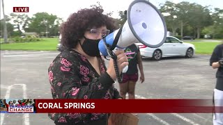 Dozens of Black Lives Matter protesters meet in Coral Springs