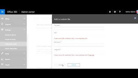 How To Add Custom Tiles in Office 365