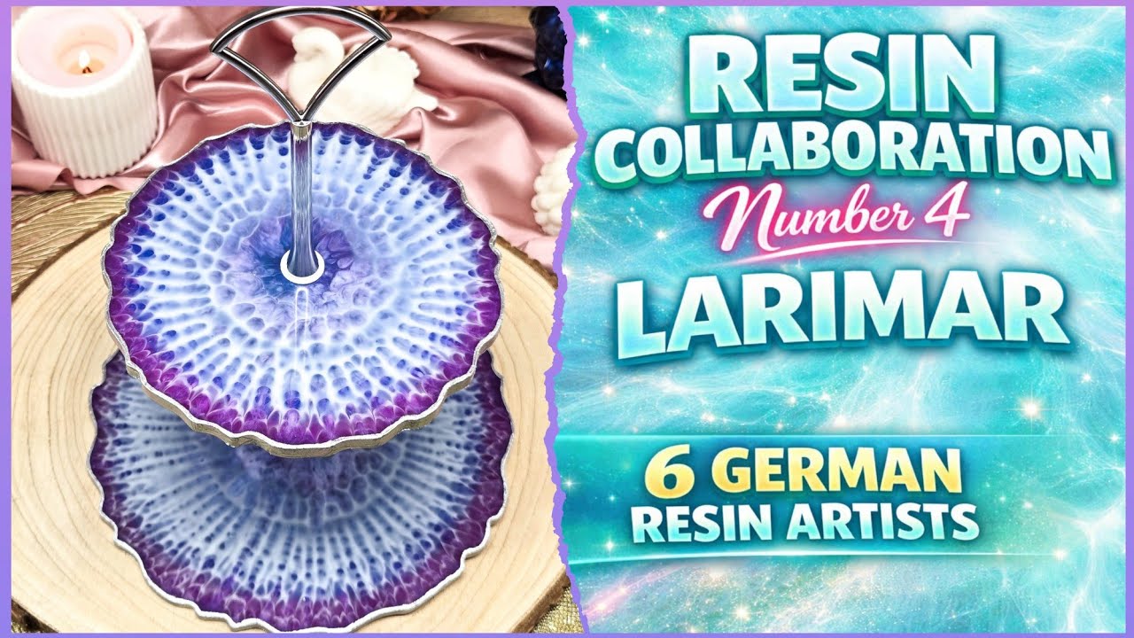 #0172 ENG - This Unusual Larimar Effect is PURE MAGIC! ✨ Resin Etagere Tutorial | German Collab #4
