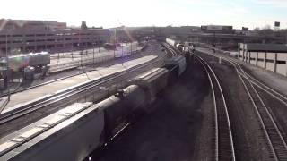 BNSF #8089 leads EB Mixed Freight. Kansas City, MO 1/10/16
