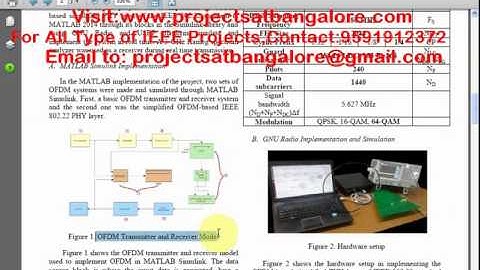 A Simplified IEEE 802 22 PHY layer in Matlab Simulink and SDR Platform | Projects at Bangalore