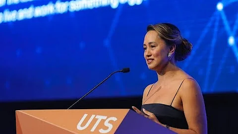 Rebekah Giles at the UTS Alumni Awards in 2017