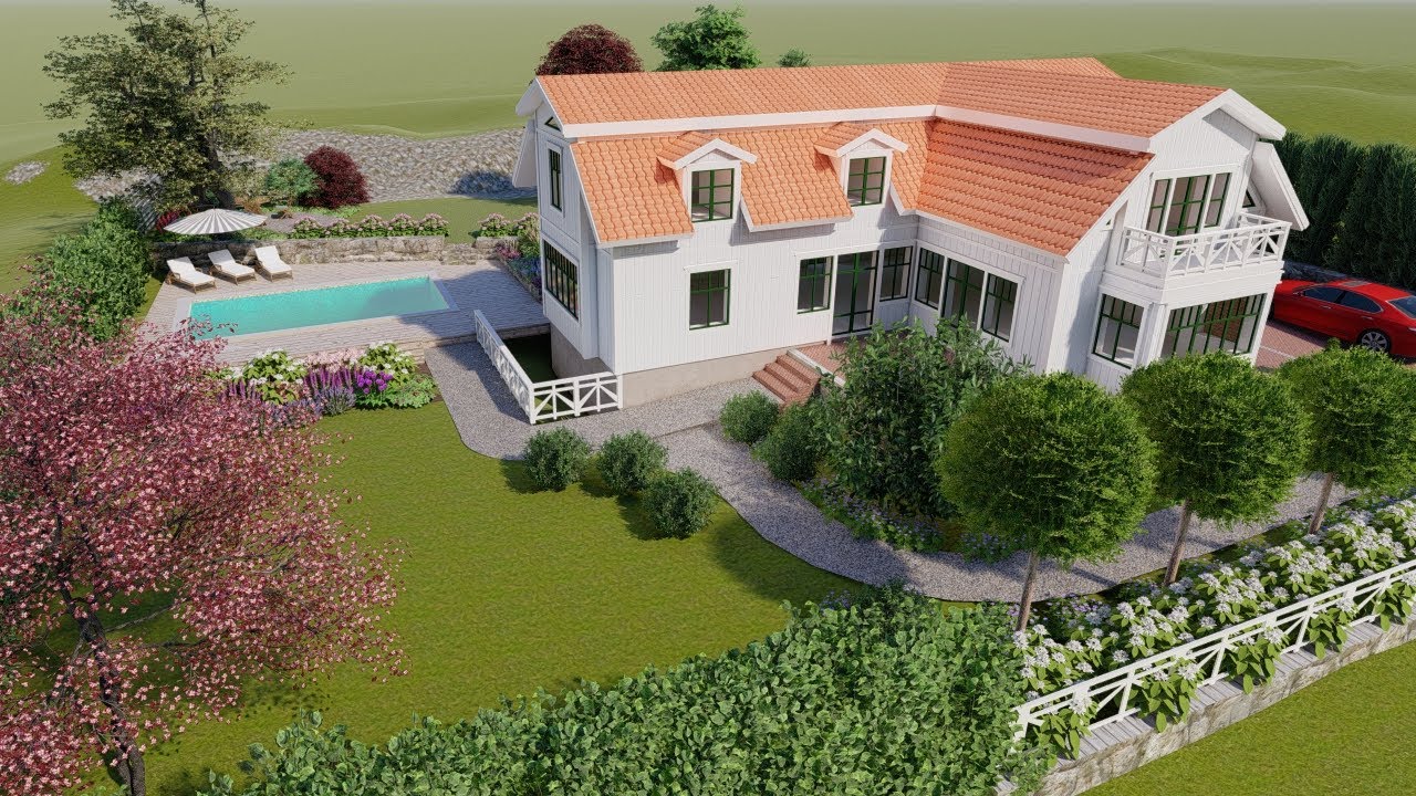 Somrigt och romantiskt med pool // Natalia Lindberg Trädgårdsdesign