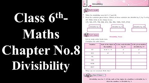 Class 6-Maths-Chapter-8 Divisibility by #Maqsood Shaikh