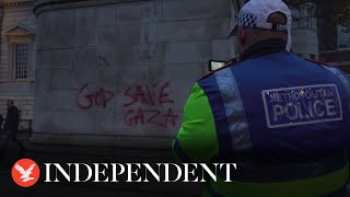 'God Save Gaza' graffitied on First World War statue after London protest