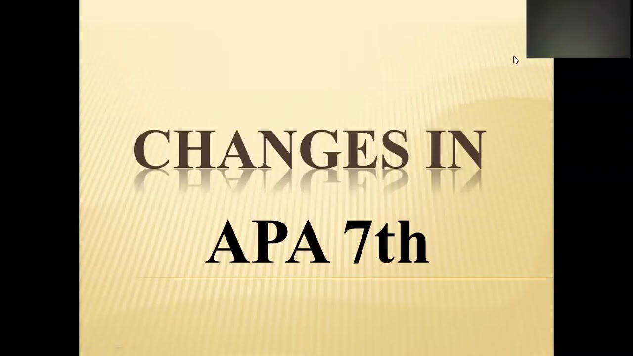 APA Manual 7th Edition 2020: Differences | psylearn1 - YouTube