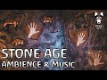 Relaxing stone age asmr  flintknapping fire voices music dogs and ice age animals  10 hours