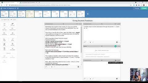 How to add feedback for students in Desmos Activity CL