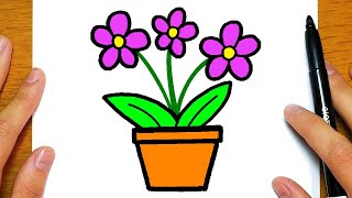 HOW TO COLOR A FLOWER POT 💐 | Easy coloring book