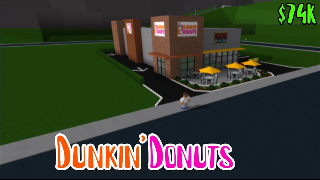 Roblox Welcome To Bloxburg Dunkin Donuts 2 0 Speed Build 74k Youtube - roblox dunkin donuts training promoter youtube