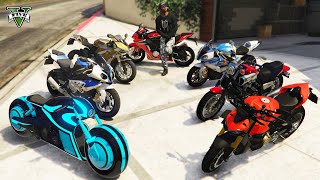 GTA 5 - 🔥 Stealing Modified Super Bikes with Franklin (Real Life Bikes #03)