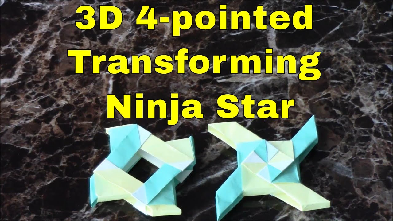 Origami 3d Transforming Ninja Star 4 Pointed
