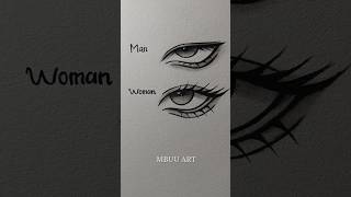 Different drawing eyes Man and Woman✏️ #drawing #tutorial #howtodraw #sketch #art #shorts