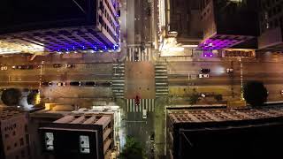 Broadway & 8th Intersection at Night | Drone Timelapse (Top-Down View)