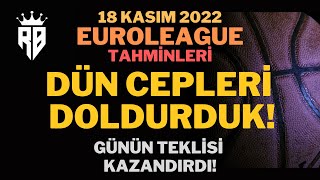 Resul Bulut - 18 Kasim 2022 Euroleague İddaa Tahmi̇nleri̇ - Dün Cepleri̇ Doldurduk