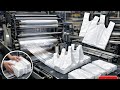 Amazing Plastic Shopping Bag Making Process | Factory Machine Working