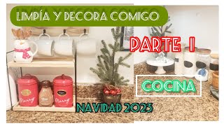 limpia y decora conmigo antes de navidad como decorar cocina pequeña navidad 2023