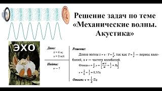 10 класс  Физика  Тема – «Решение задач по теме «Механические волны  Акустика»»