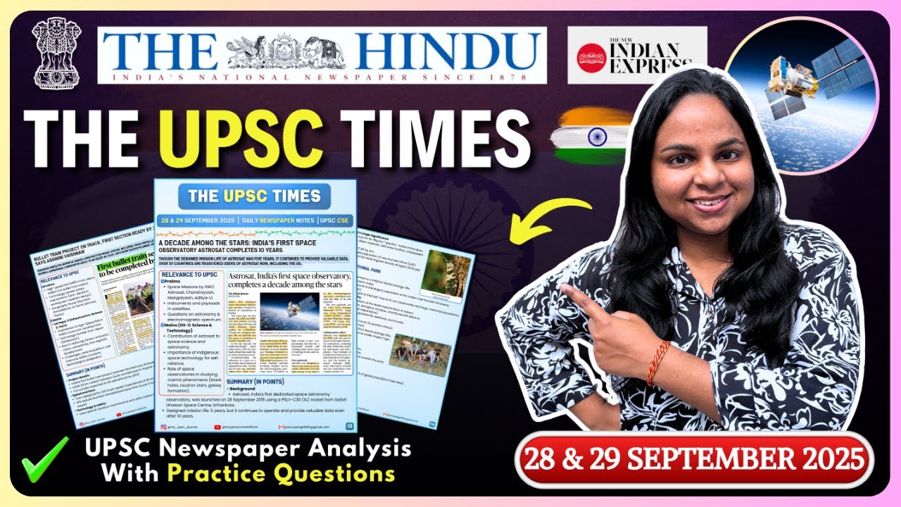 28 & 29 September 2025 | UPSC News Today | Daily Current Affairs | UPSC ...
