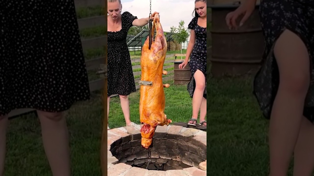 3 beautiful people roast a whole lamb! 