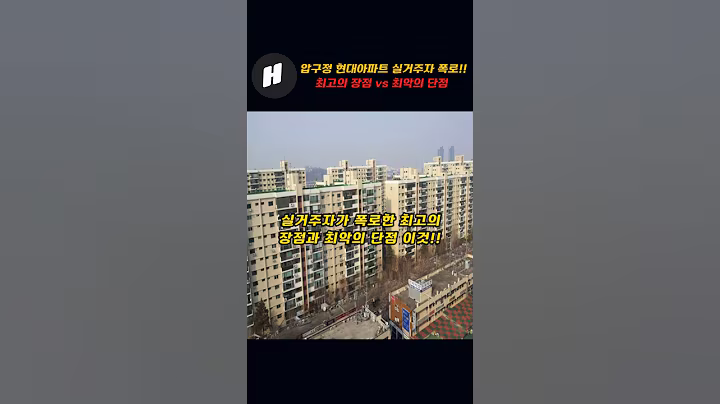 압구정 현대 아파트 실거주자가 폭로한 현대아파트 최고의 장점과 최악의 단점 이것!!